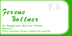 ferenc wollner business card